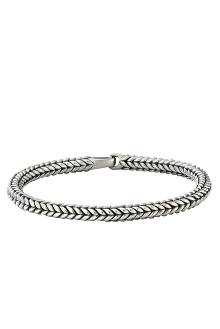 Chevron Bead Bracelet, Sterling Silver
